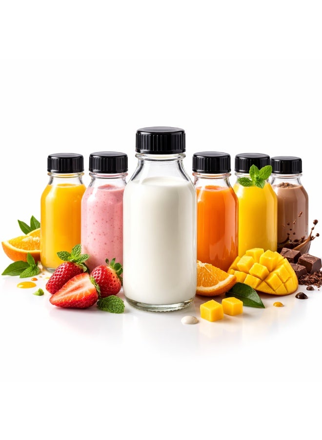 Luxoraq 150ml Glass Milk Bottles with Black Plastic Lids, Leak-Proof Round Jars for Spices, Condiments, Oils, DIY Beauty & Kitchen Storage, Travel & Pantry Organization (Pack of 3) - Image 5